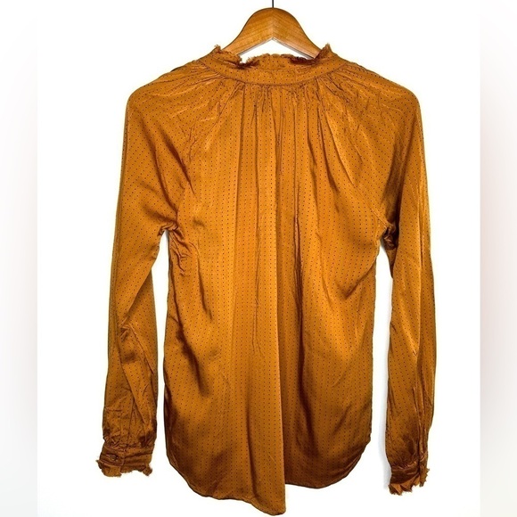 Anthropologie Cloth&Stone Tie Neck Polka Dot Blouse - Picture 4 of 5